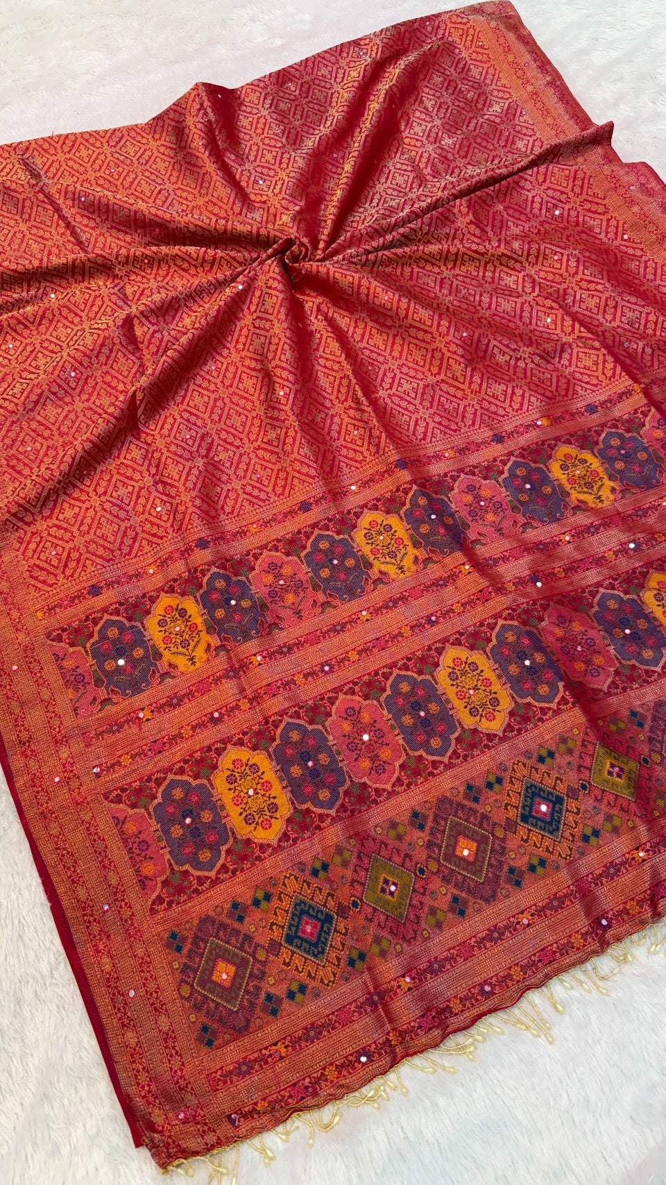 Timeless Kanjivaram Silk Saree (Mirror Work)