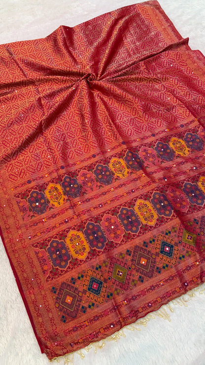 Timeless Kanjivaram Silk Saree (Mirror Work)