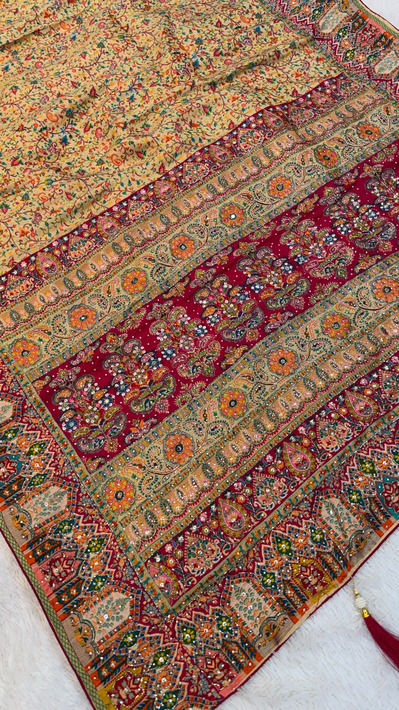 Pure Kalamkari Real Handwork Saree (2)