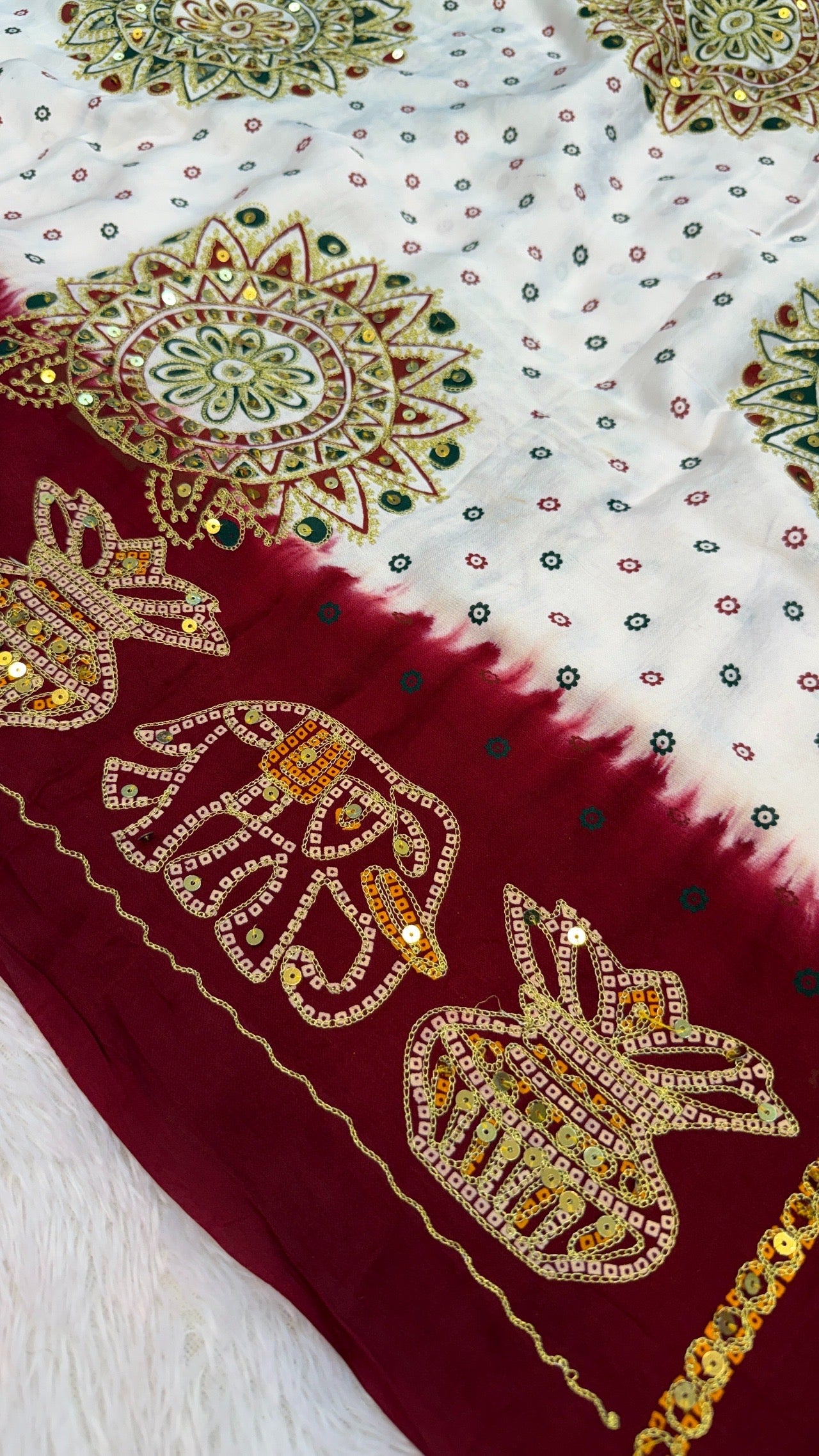 SvarṇaVastra :- Untouched and Sacred Saree with Sequence Work (Royal Hathi)