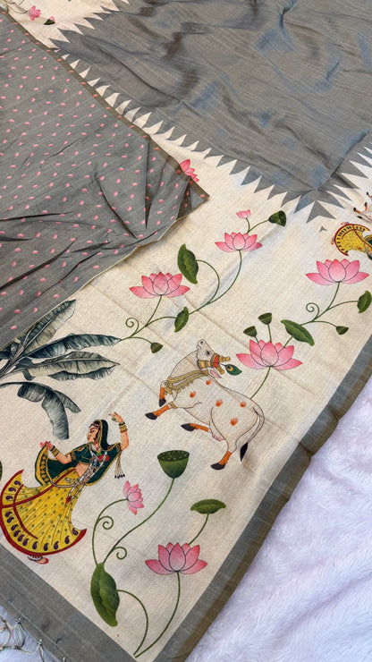 Tusser Silk Kalamkari Saree Vol.14