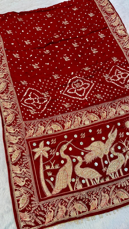 Designer Handwork Pure Gaji Bandhani