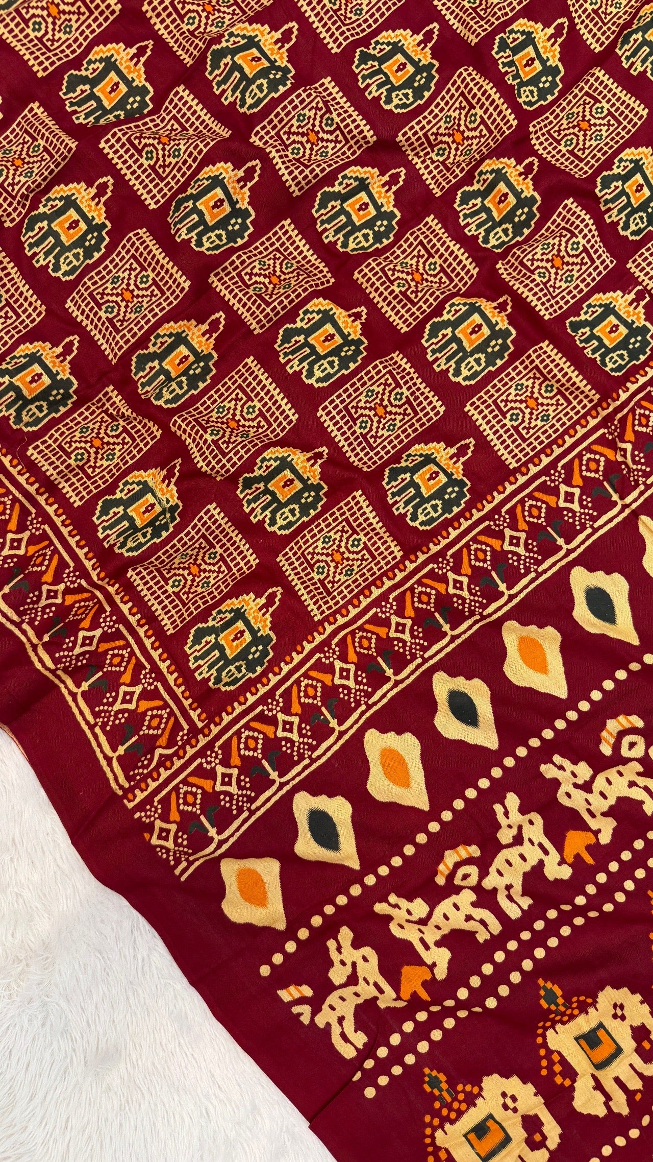 Patola Bandhej Saree (Rayon Silk)