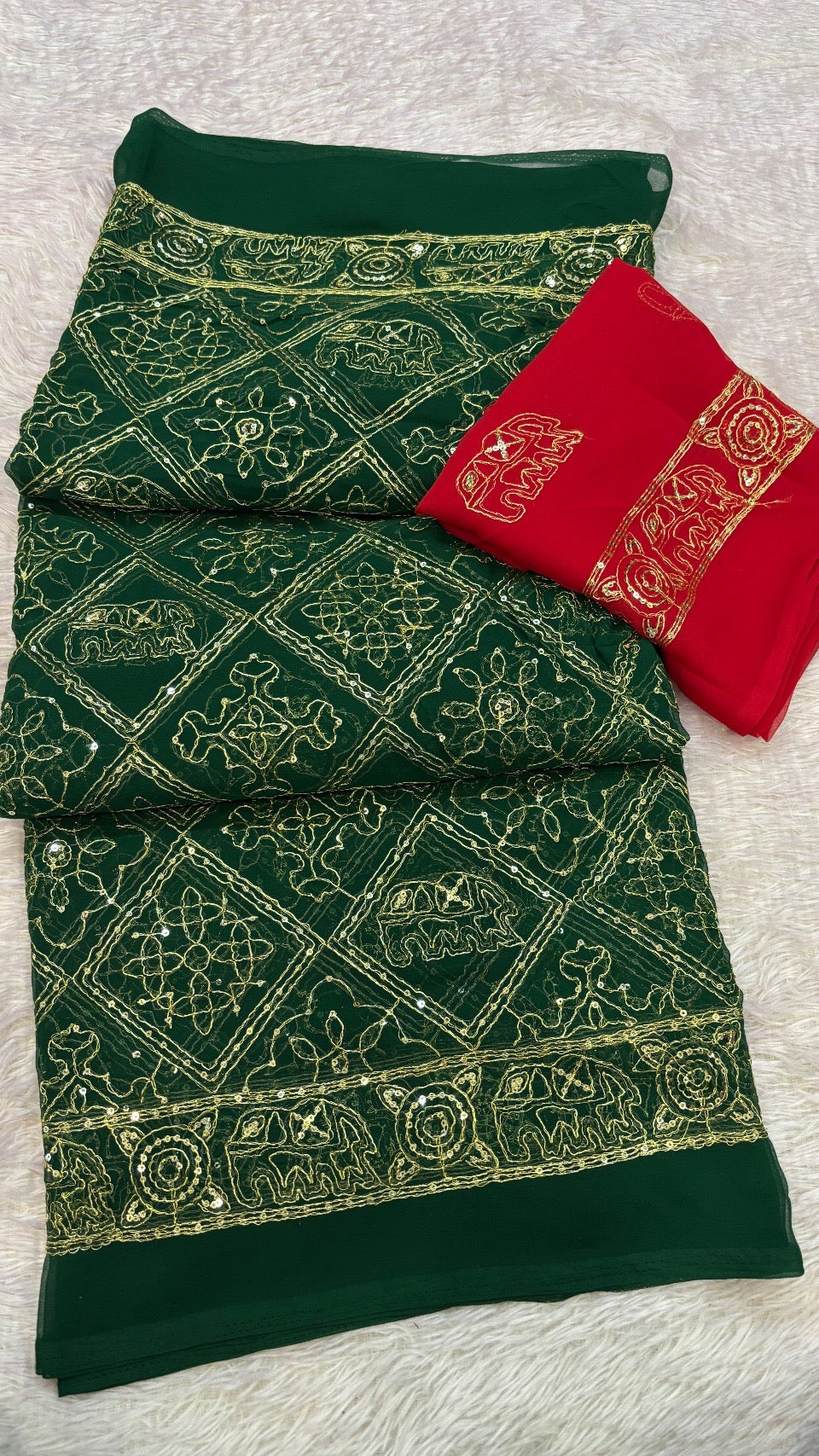 Heritage Gharchola Saree with Sequence Work