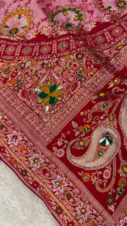 Antique Work, Marriage Season Saree (Rani)