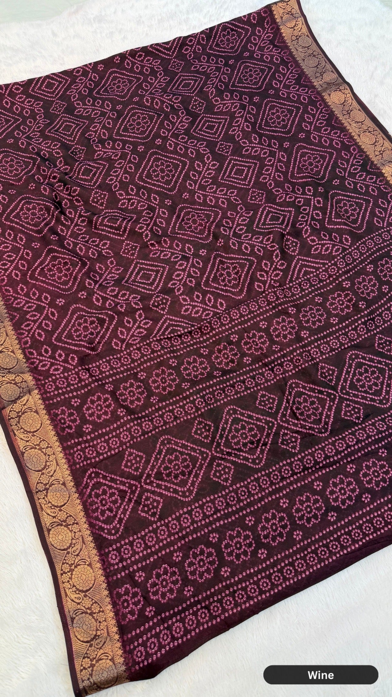 Chiffon Bandhani Saree - Perfect Festive pick !!