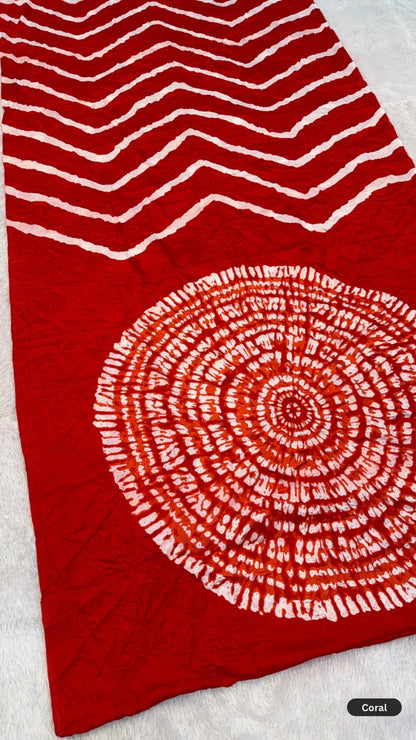 Shibori Lehariya Crush Saree