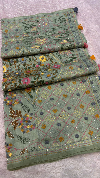 Hand Boutique French Knot Unn Work Saree (Vol.1)