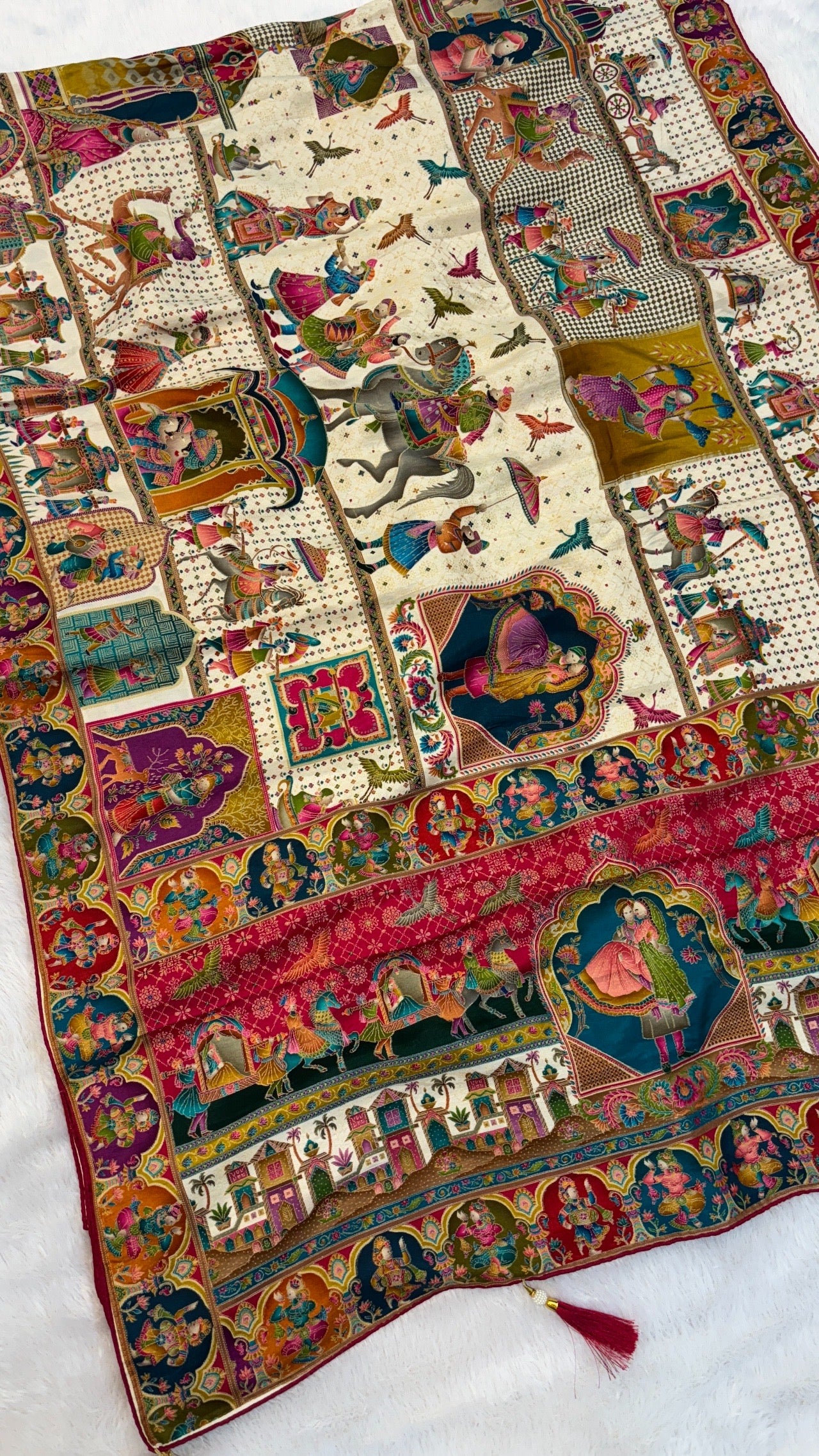Pure Hand Weaving Kalamkari Saree
