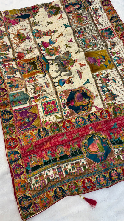 Pure Hand Weaving Kalamkari Saree