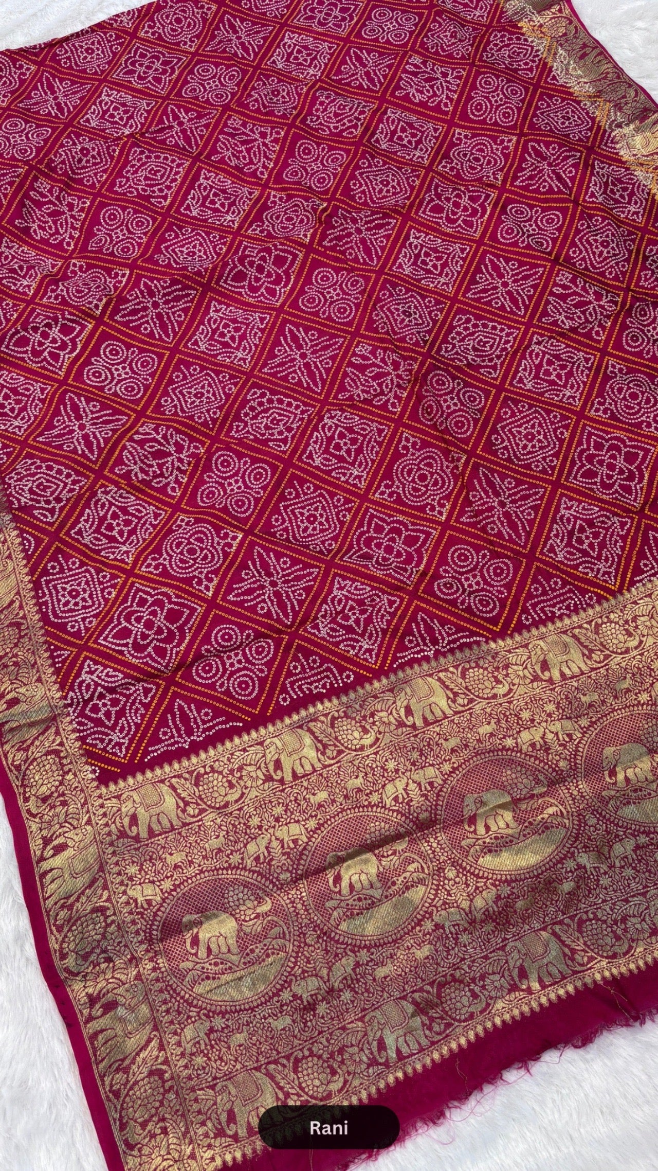 Royal Banarasi Gharchola Bandhani Saree (Gajratan)