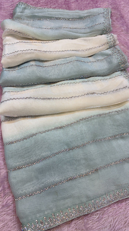 Premium Designer Saree (Mint)