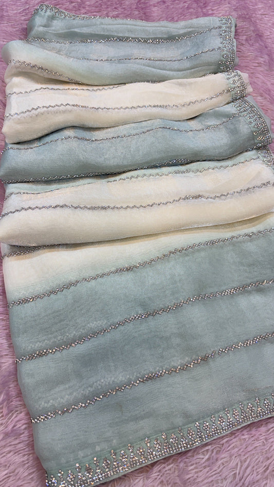 Premium Designer Saree (Mint)