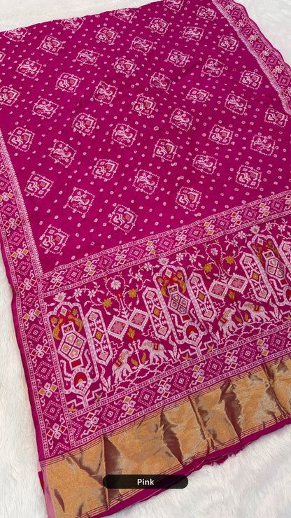 Kutchi Real Bandhej X Patan Patola Saree