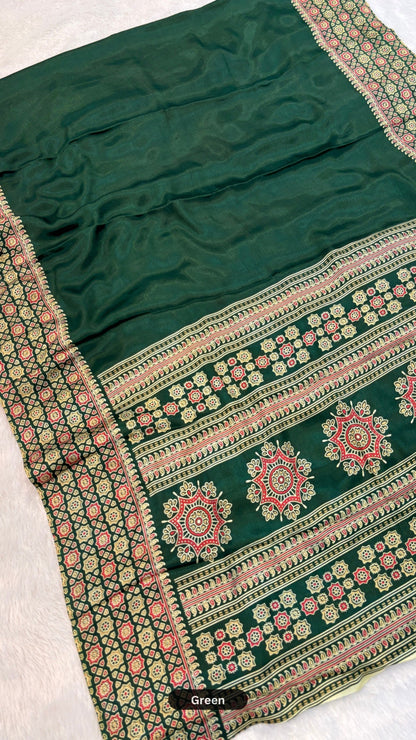 Budget Friendly Ajrakh Saree
