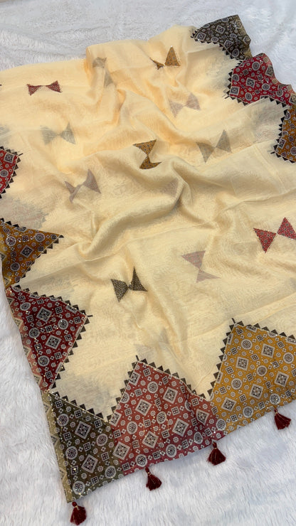 All New Digital Handpicked, Sequence Work Saree