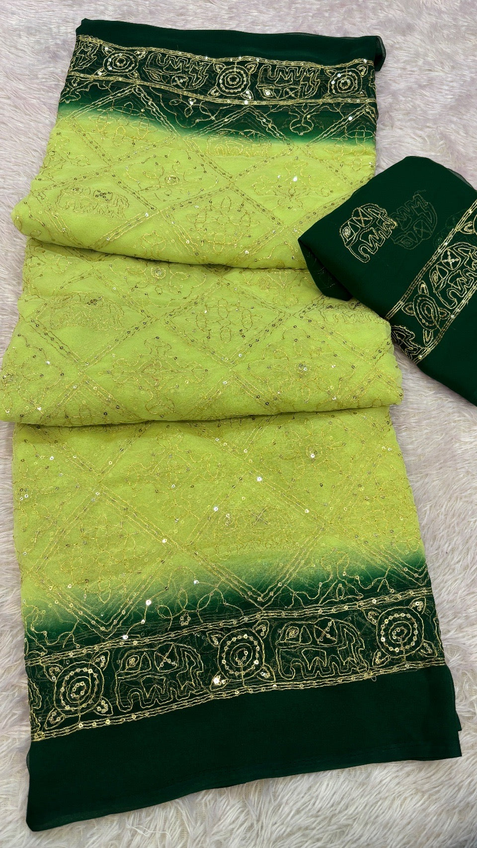 Heritage Gharchola Saree with Sequence Work