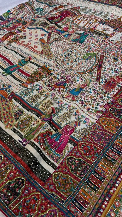 Pure Kalamkari Real Handwork Saree (6)