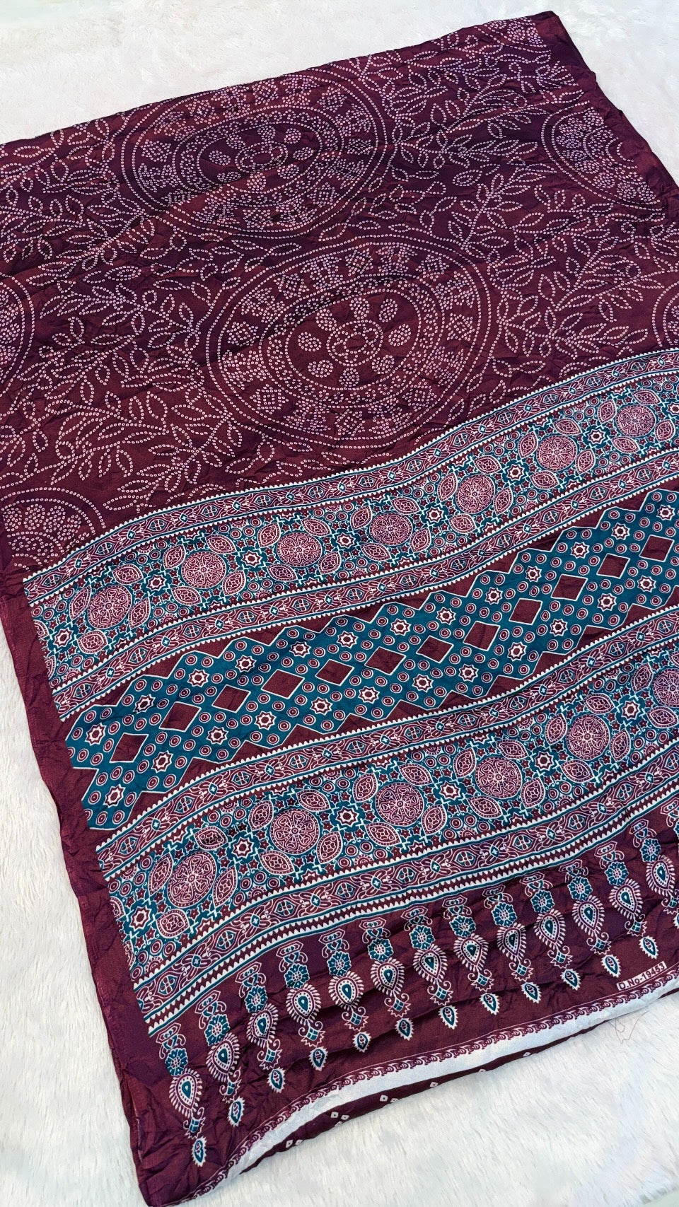 Ajrakh Bandhani Crush Saree