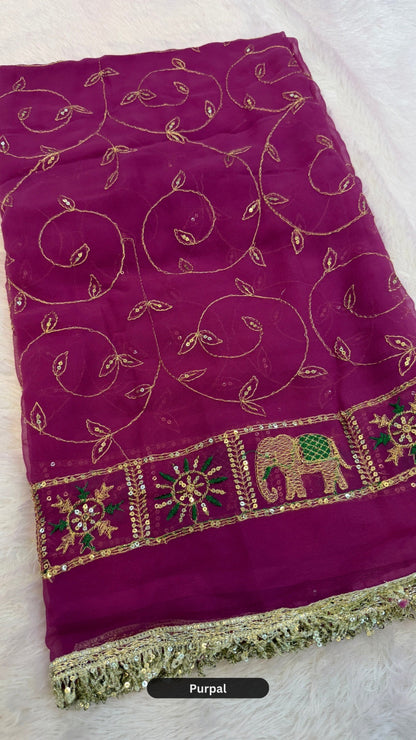 Rajawadi Saree With Trending Border