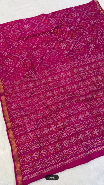 Art Silk Shikari Bandhani Saree