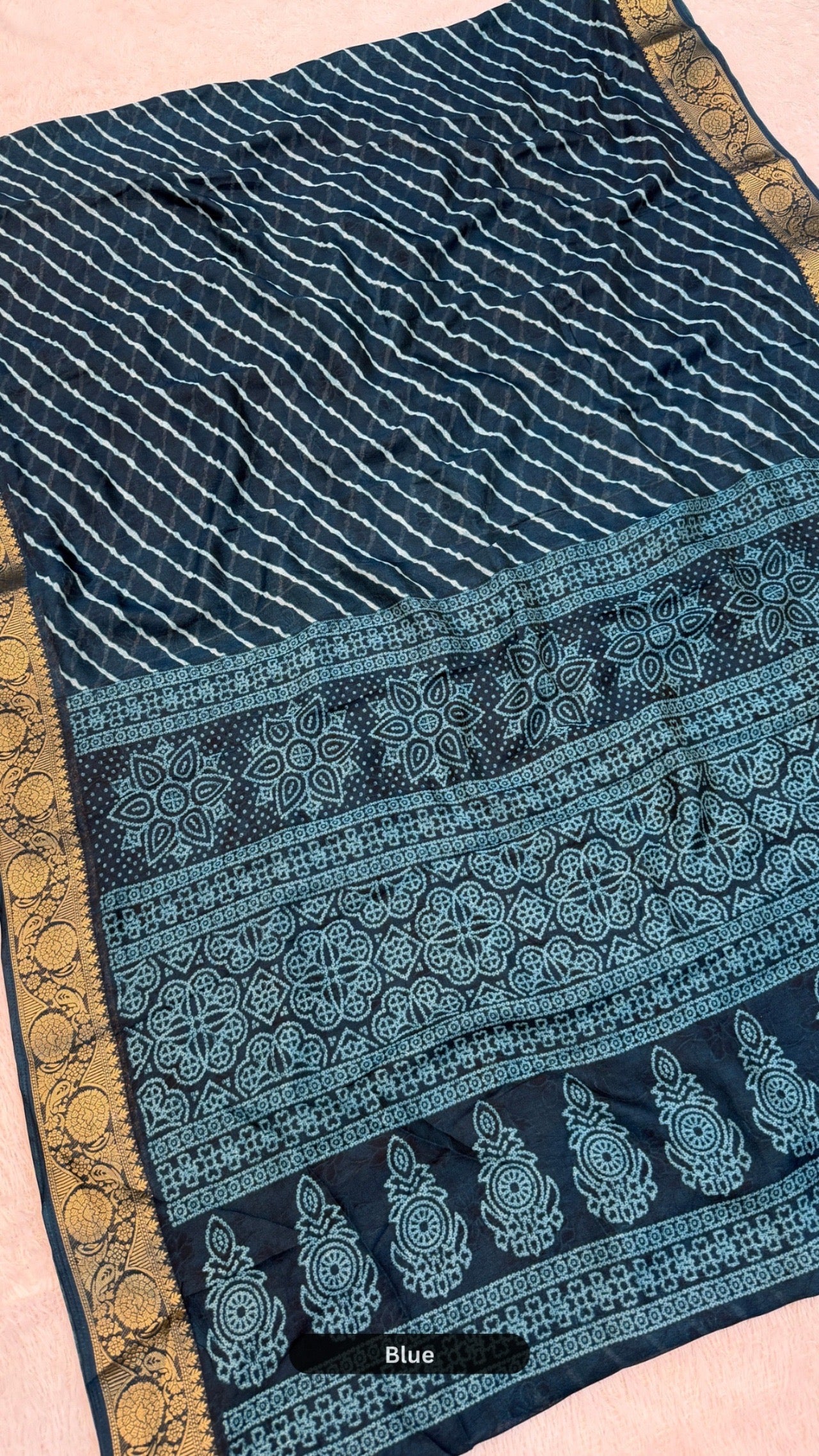 Chiffon Lehariya Saree - Perfect Festive pick !!