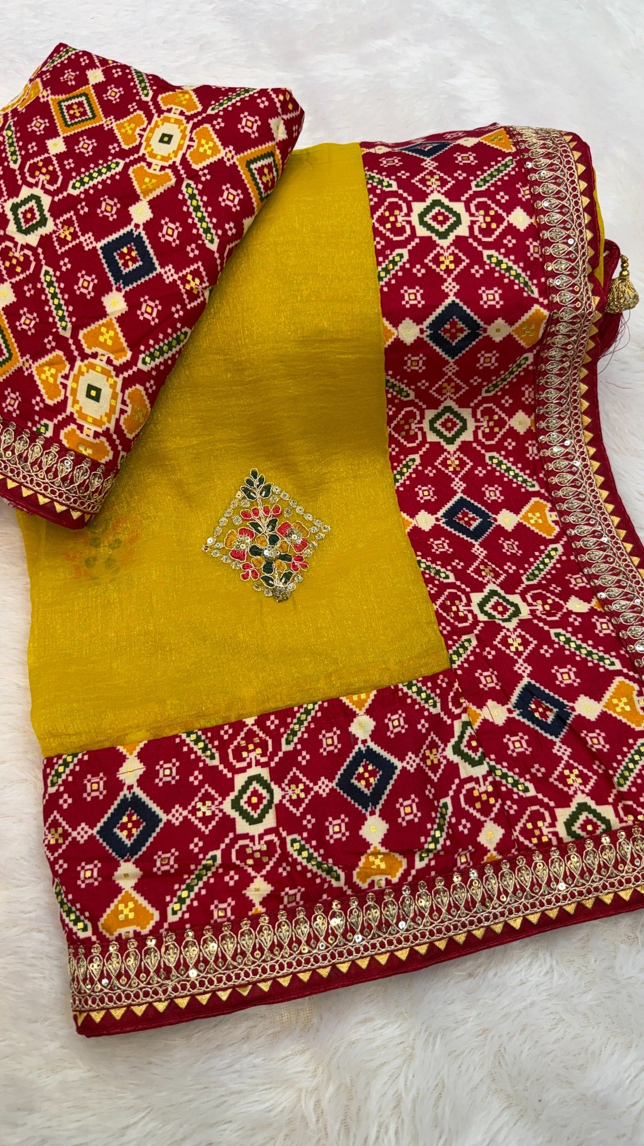 Kutchi Work Tissue Patola Saree KD