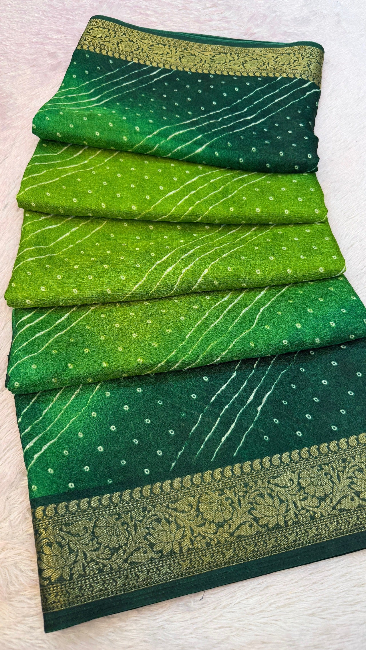 Chiffon Multi Lehariya Saree - Festive Special