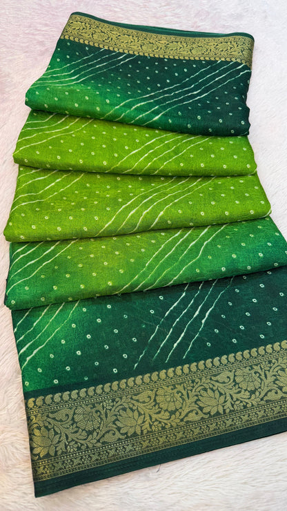 Chiffon Multi Lehariya Saree - Festive Special
