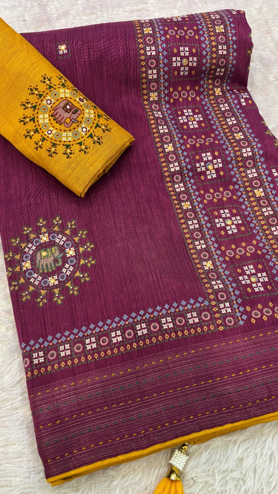 Professional Kutchi Saree with Heavy Blouse