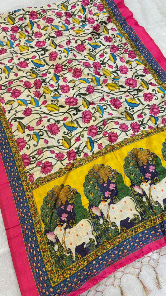 Tusser Silk Kalamkari Saree Vol.2