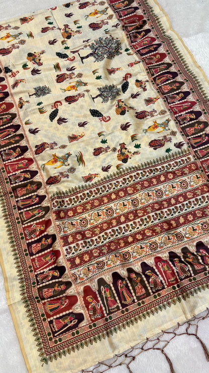 Tusser Silk Kalamkari Saree Vol.7