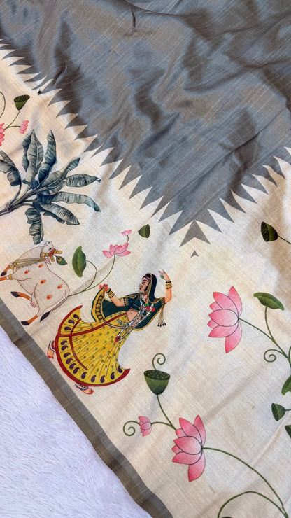 Tusser Silk Kalamkari Saree Vol.14