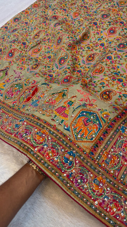 Pure Kalamkari Real Handwork Saree (8)