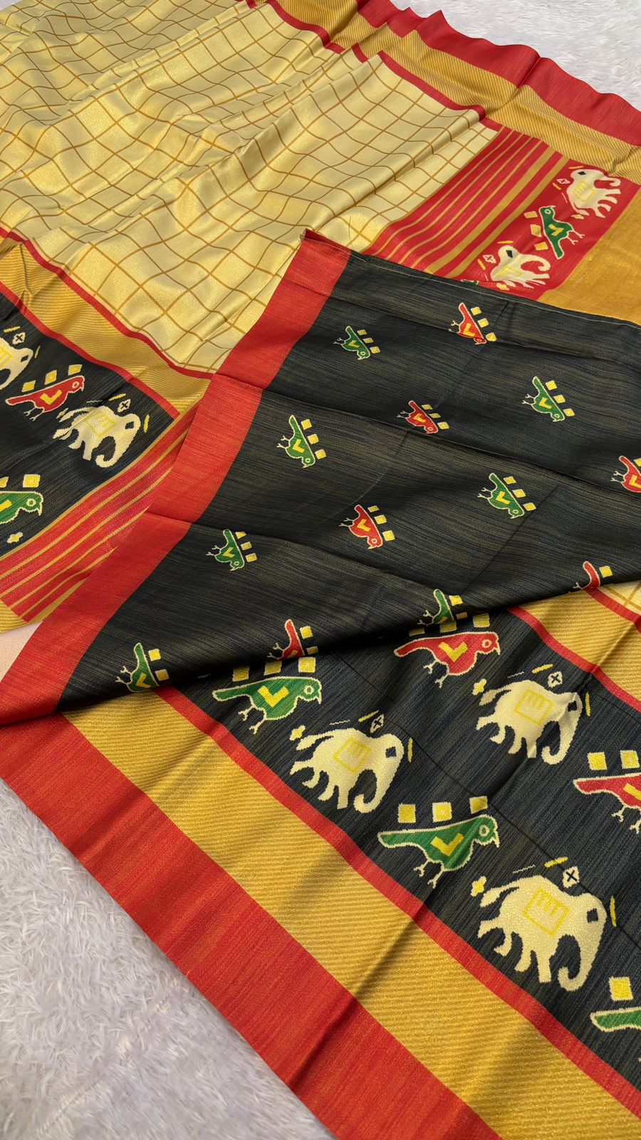 Golden Tissue Silk Patola Saree