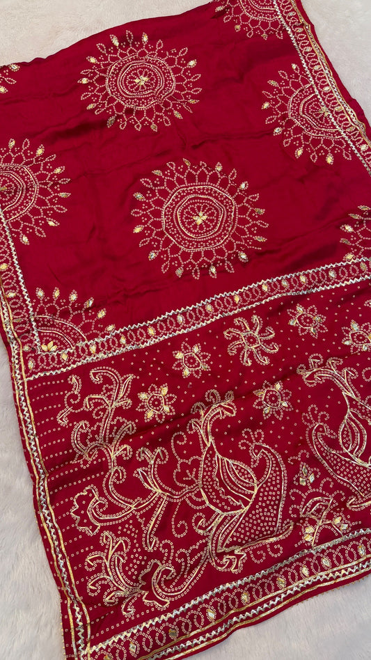 Royal Gottapatti Silk Bandhej Saree (RANI-VS)