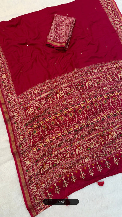 Trending Mul Cotten Mirror Work Saree SD2