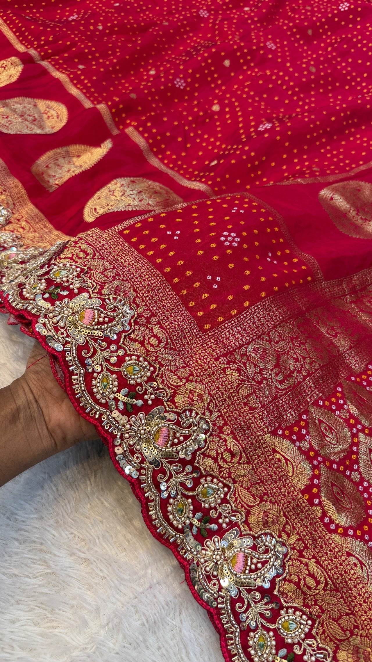 Laal Pari - The Handloom Atelier Handwork Saree
