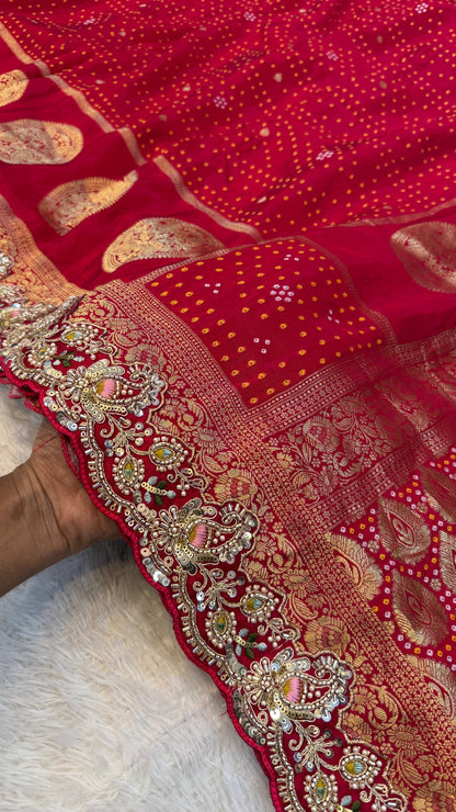 Laal Pari - The Handloom Atelier Handwork Saree