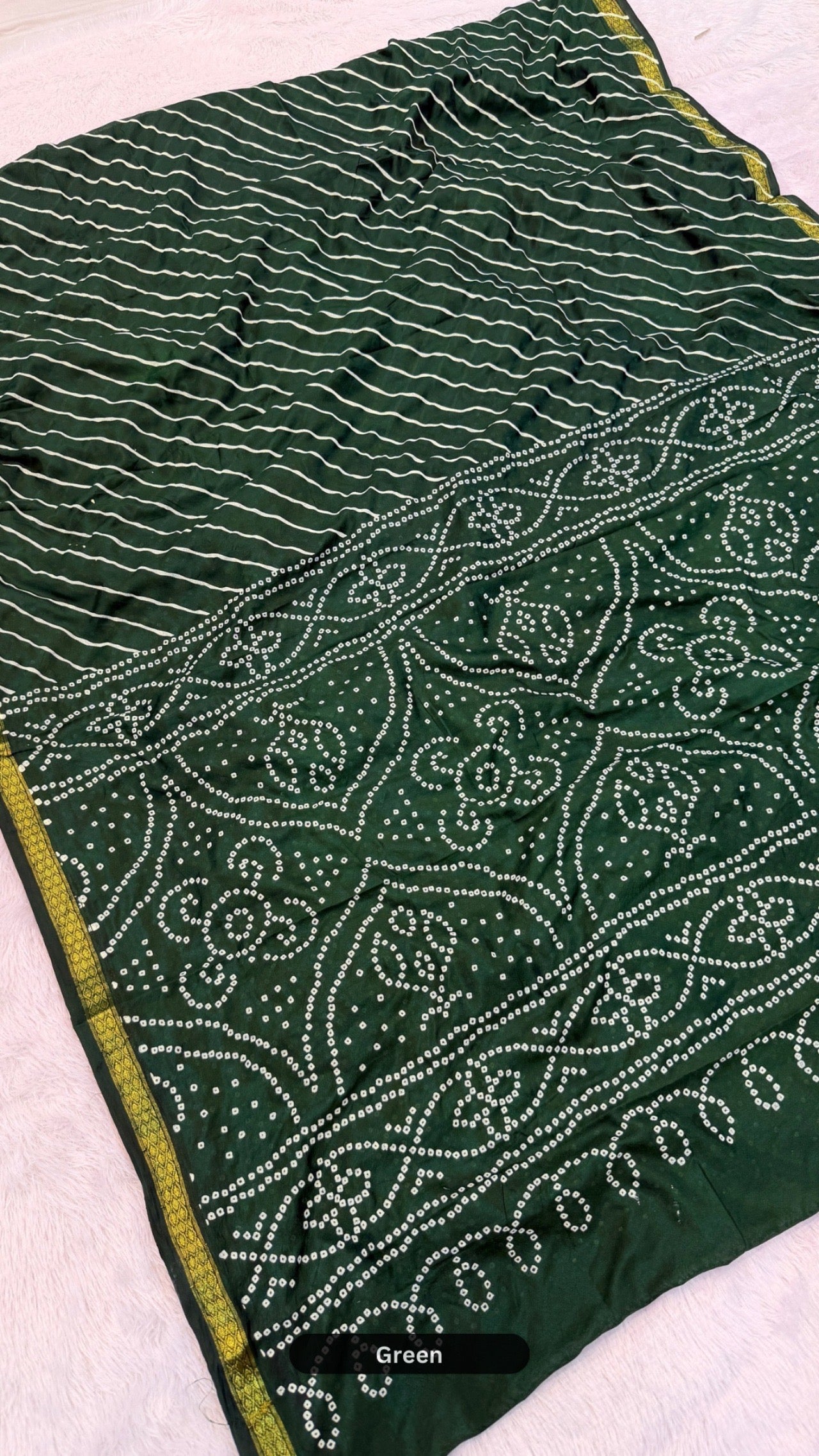 Art Silk Lehariya Bandhani Saree