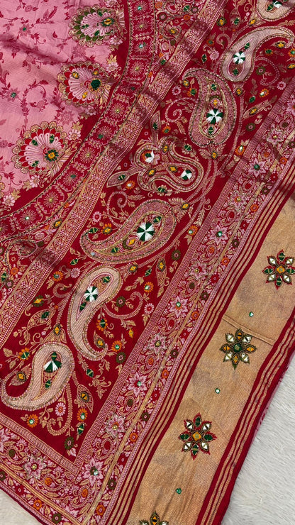 Antique Work, Marriage Season Saree (Rani)