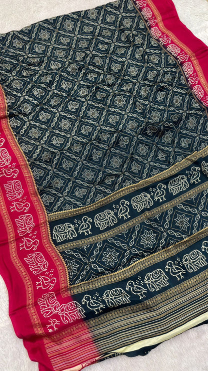 Patola x Gharchola Border Semi Silk Saree