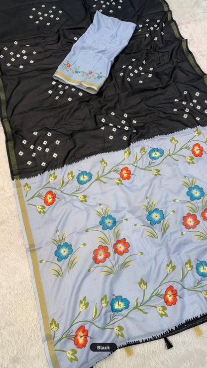 Floral Bandhani Saree - Special For Reseller
