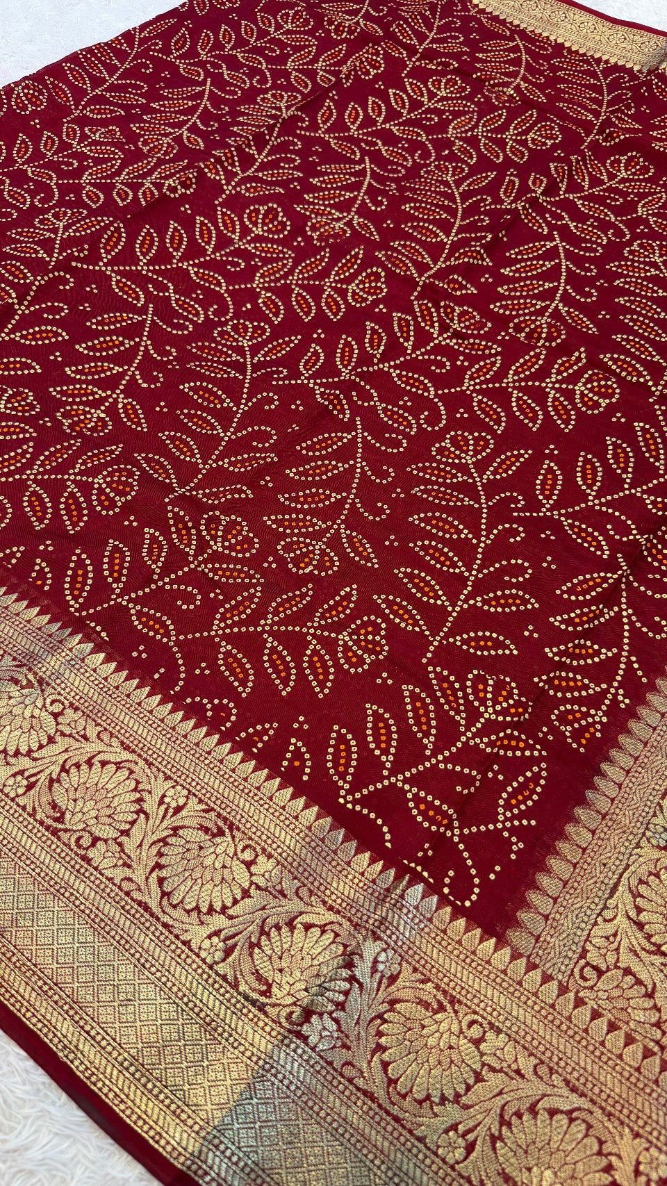 Banarasi Ambadal Bandhani Saree : VJ
