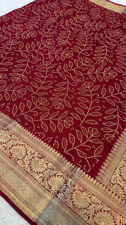 Banarasi Ambadal Bandhani Saree : VJ