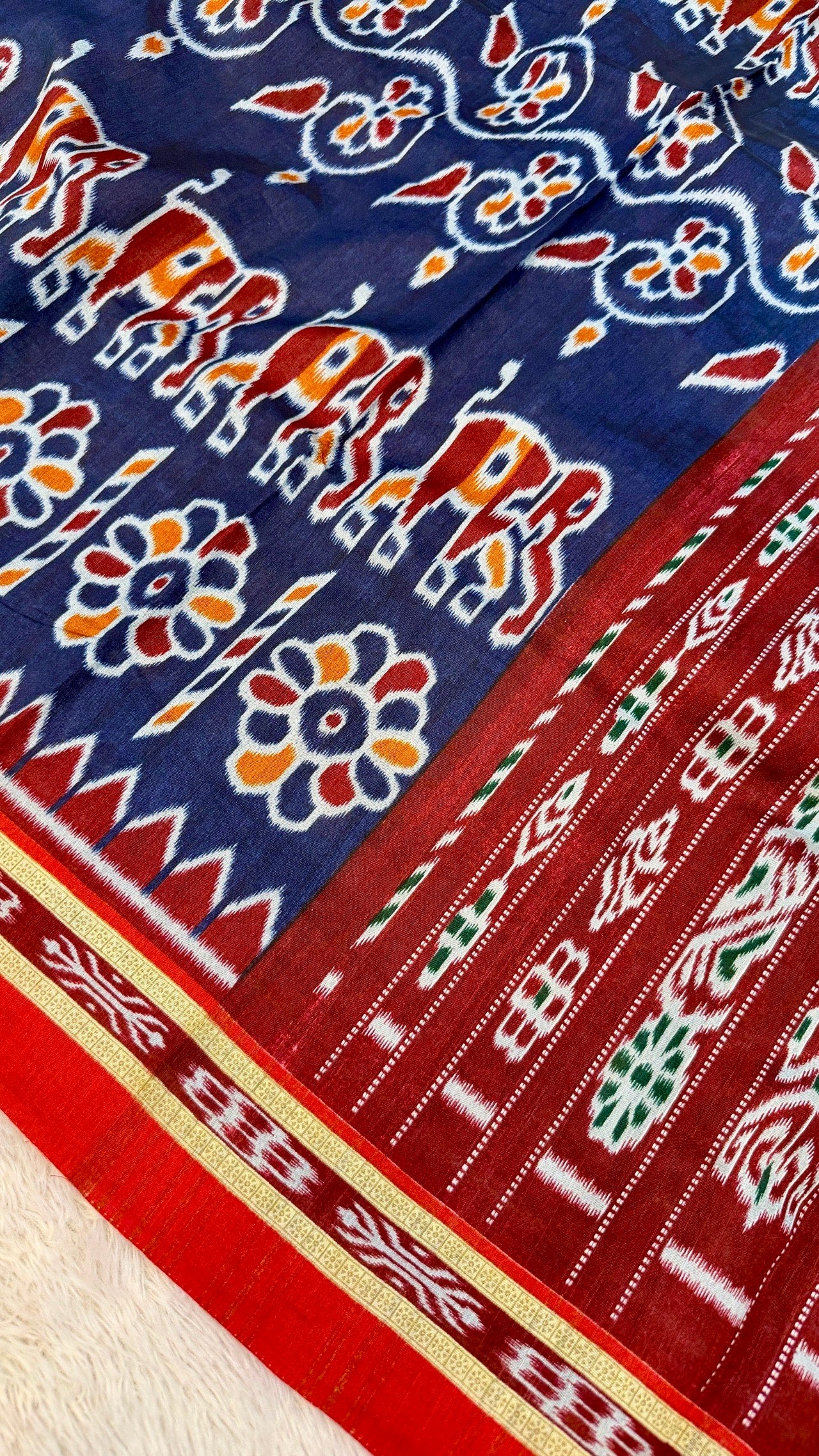 Ethnic Blue Patola Saree