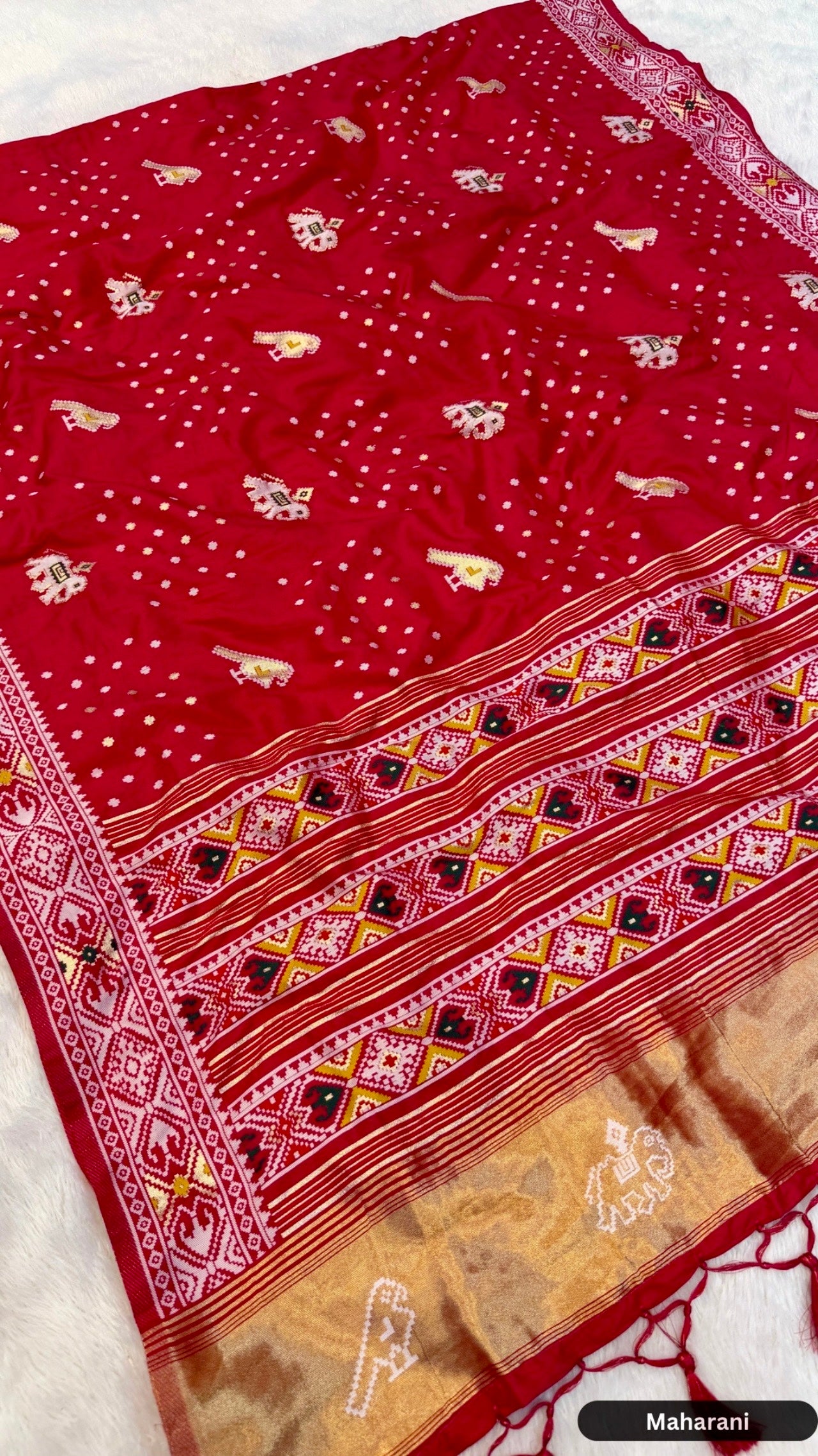 Weaving Patola Bandhej Saree (Lagadi Patta)