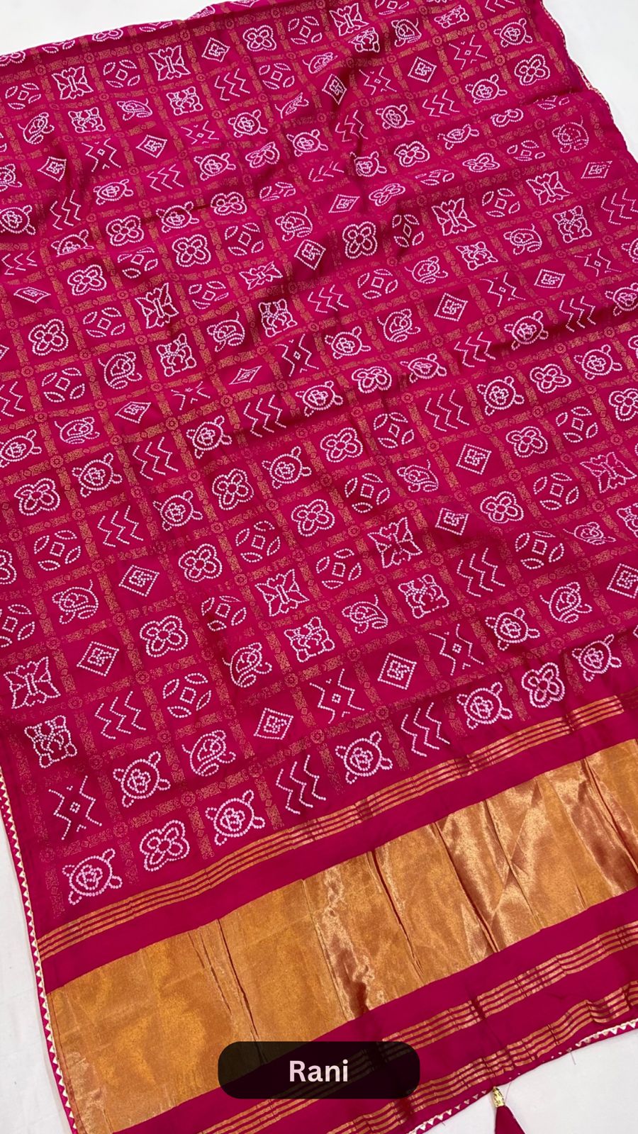 Naxi Chex Gharchola Bandhej Sarees