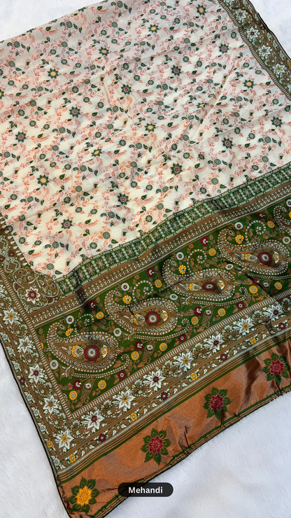 Soft Silk Rajwadi Saree (Heavy Jaal)