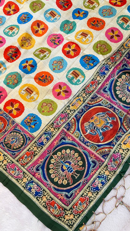 Tusser Silk Kalamkari Saree Vol.16